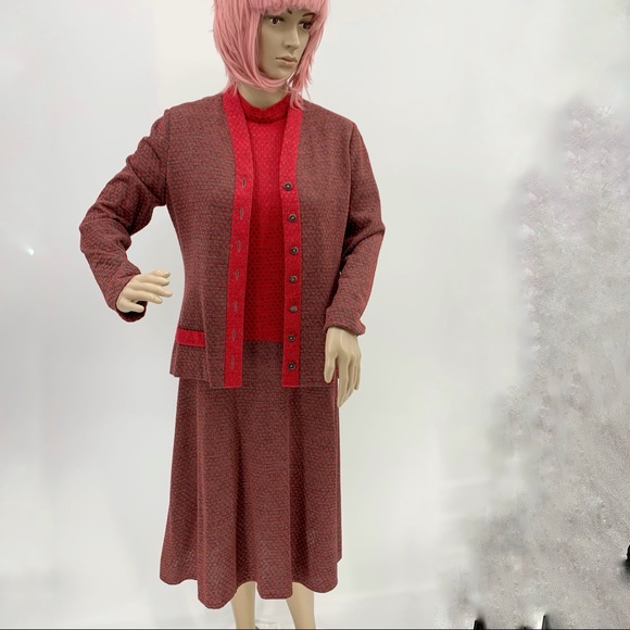 Vintage Jackets & Blazers - Vintage Anne Fogarty Polka Dot Dress Jacket Set M